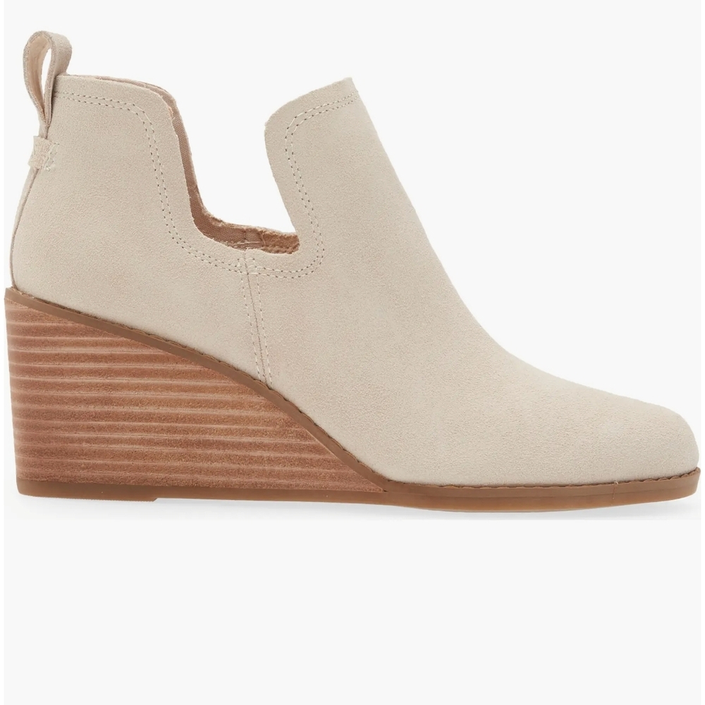 Women's Cream Wedge Ankle Boots